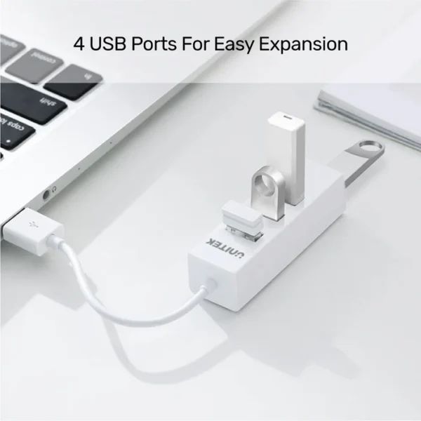 UNITEK Y-2146 4-PORT USB 2.0 HUB 480MBPS WHITE - Image 4