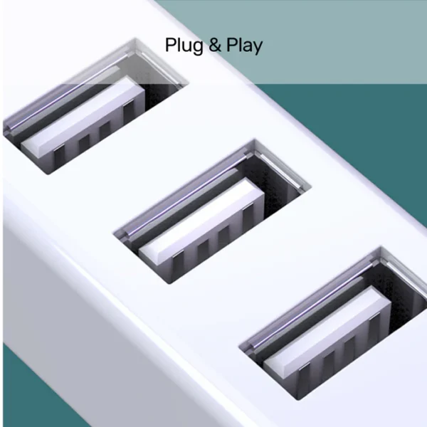 UNITEK Y-2146 4-PORT USB 2.0 HUB 480MBPS WHITE - Image 5