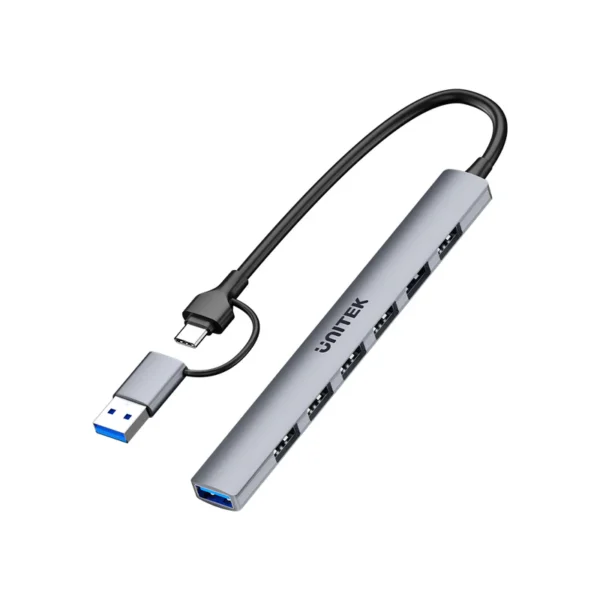 UNITEK H1209AGY01 uHUB S7 USB-C + USB-A TO 7-PORT USB HUB 5GBPS ALUMINIUM