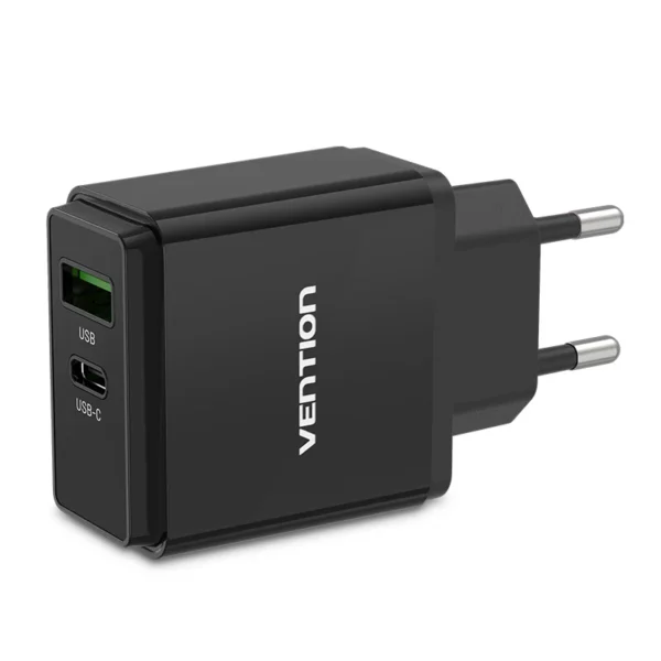 VENTION QC67-EU-B 2PORT USB ( A+C) WALL CHARGER 20W