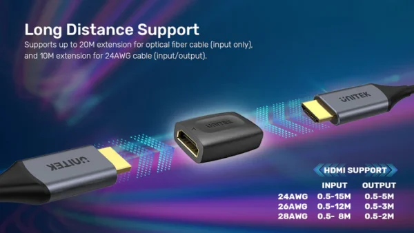 UNITEK A1013BK 4K HDMI FEMALE TO F/M COUPLER - Image 6