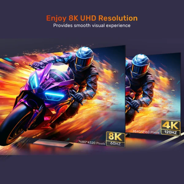 UNITEK C11091AGY01-(1M 2M and 3M) ULTRA STREAM 8K@60HZ HDMI EXTENSION CABLE 1M 48GBPS - Image 3