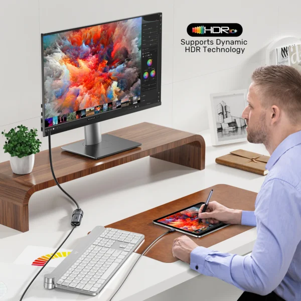 UNITEK C11091AGY01-(1M 2M and 3M) ULTRA STREAM 8K@60HZ HDMI EXTENSION CABLE 1M 48GBPS - Image 4