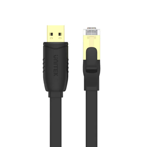 UNITEK Y-SP02001B USB 2.0 TO RJ45 CONSOLE ROLLOVER FLAT CABLE 1.8M - Image 3