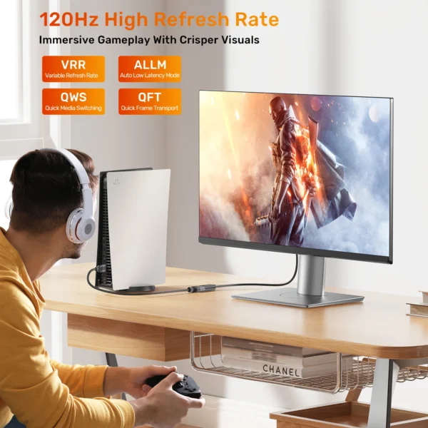 UNITEK C11091AGY01-(1M 2M and 3M) ULTRA STREAM 8K@60HZ HDMI EXTENSION CABLE 1M 48GBPS - Image 6