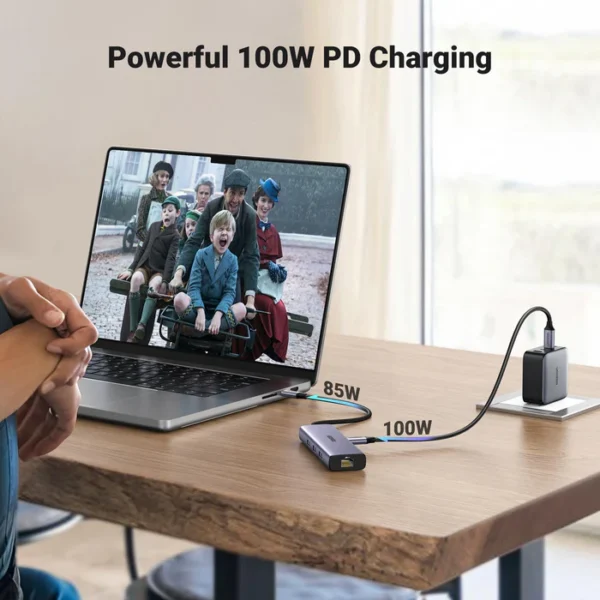 UGREEN 15598 Revodok 6 in 1 USB C Hub Gigabit Ethernet Adapter with 4K HDMI - Image 4