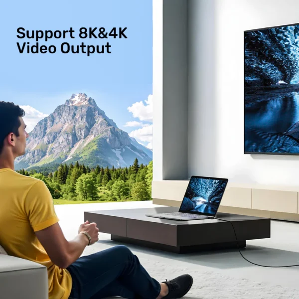 UNITEK C14100ABK01-2M USB4 THUNDERBOLT 3 & 4 USB-C TO C CABLE 240W 8K@60HZ - Image 4