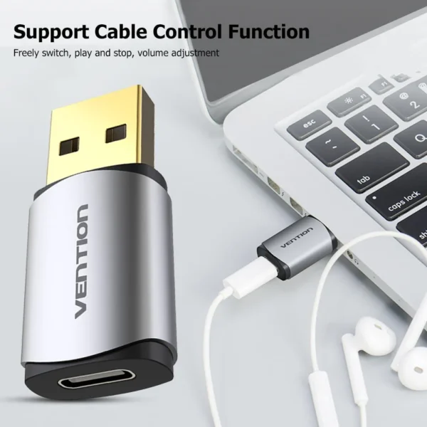 VENTION CDMH0 USB-C EXTERNAL SOUND CARD METAL - Image 2