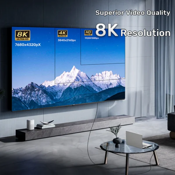 UNITEK C11085GY01 (10M To 100M) HDMI TO HDMI FIBER OPTIC CABLE 8K@60HZ - Image 6