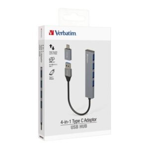 VERBATIM 66627 4-IN-1 HUB WITH TYPE-C CONVERTER USB 3.1