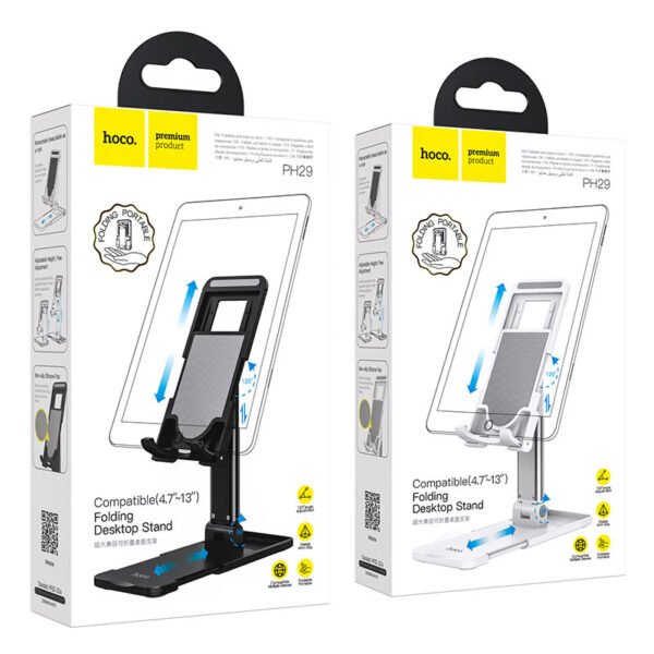 HOCO PH29 FOLDING DESKTOP STAND BLACK & WHITE - Image 6