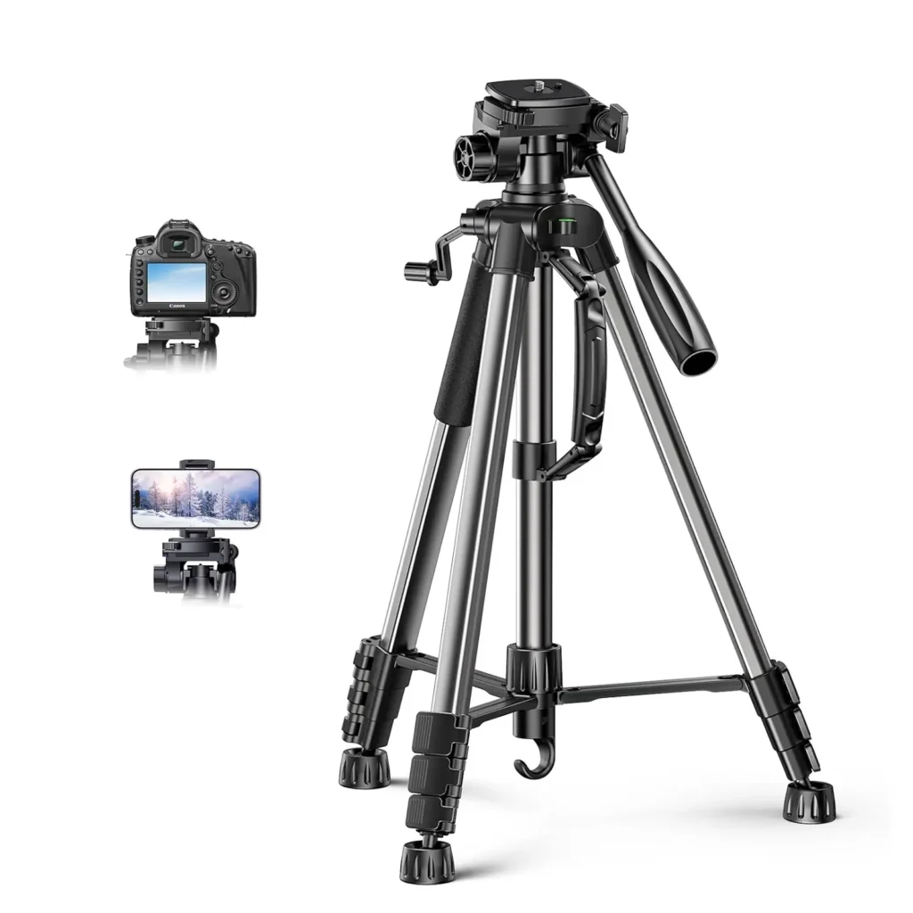 UGREEN 15187 Professional Camera Tripod Stand 69″ Heavy Duty Aluminum Tripod for DSLR/SLR