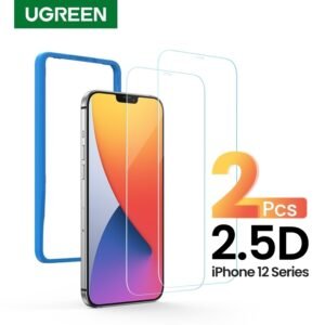UGREEN 20338 2.5D Full Cover HD Screen Tempered Protective Film for iPhone 12/6.7" Twin Pack