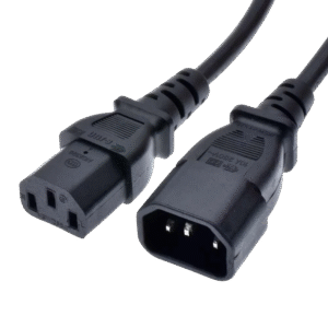 Branded MD-02095 New Power Cord Extension Cable IEC C13 to IEC C14 (Male to Female) 5Feet/6Feet Black