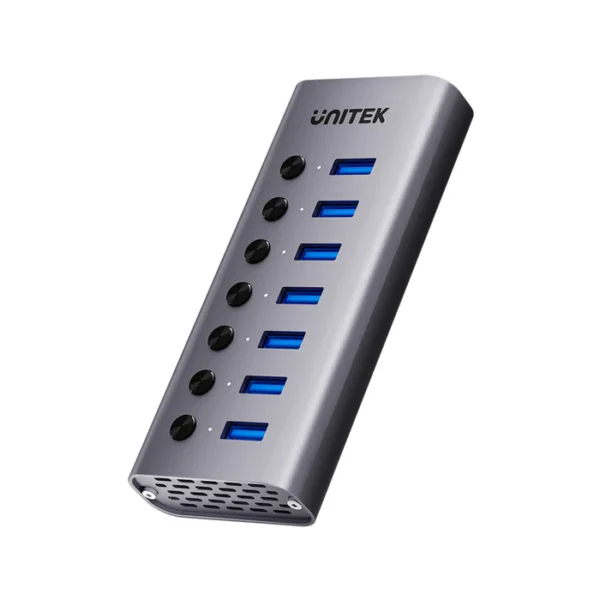 UNITEK H1314A01-EU 7-IN-1 INDIVIDUAL SWITCHES HUB BC1.2 FAST CHARGING ALUMINUM