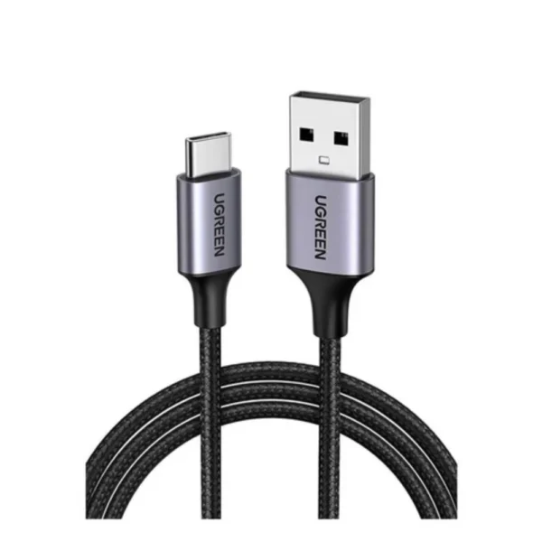 UGREEN 60124 0.25M USB-A 2.0 to USB-C Cable Male to Male Nickel Plated Aluminum Shell Braided Charging Data