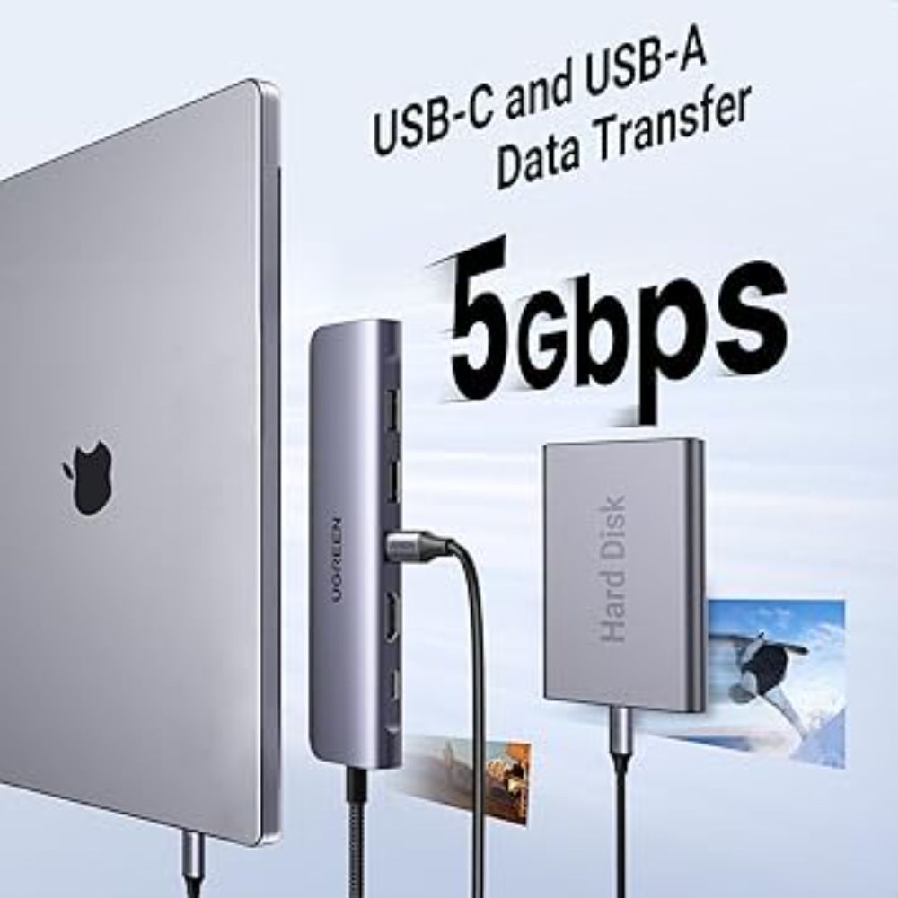 UGREEN 15214 7-in-1 USB-C Hub HDMI USB 3.0 SD/TF PD 4K@30Hz Adapter - Image 4