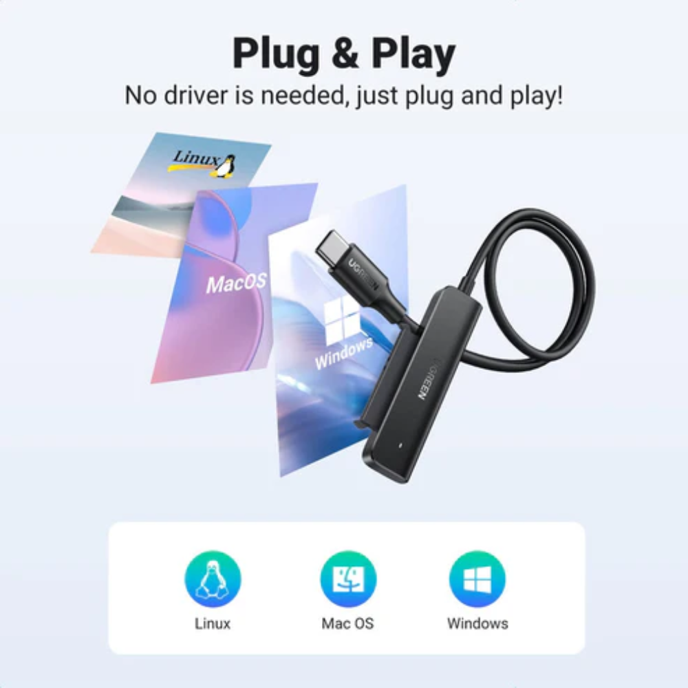 UGREEN 70610 USB - C 3.0 TO 2.5 - INCH SATA CONVERTER 50cm - Image 6