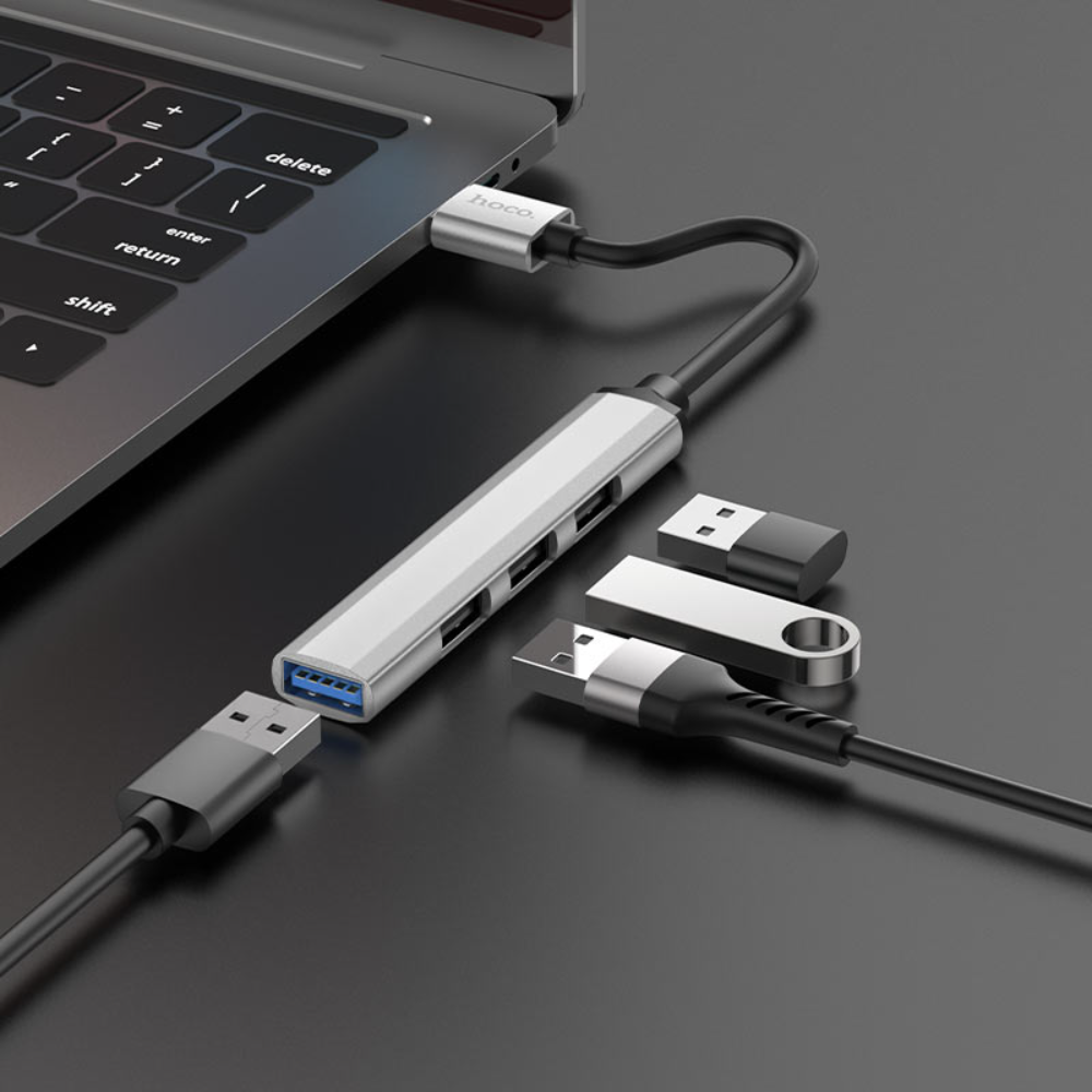 Hoco HB26 4-in-1 USB Adapter Multiport Hub - Image 3